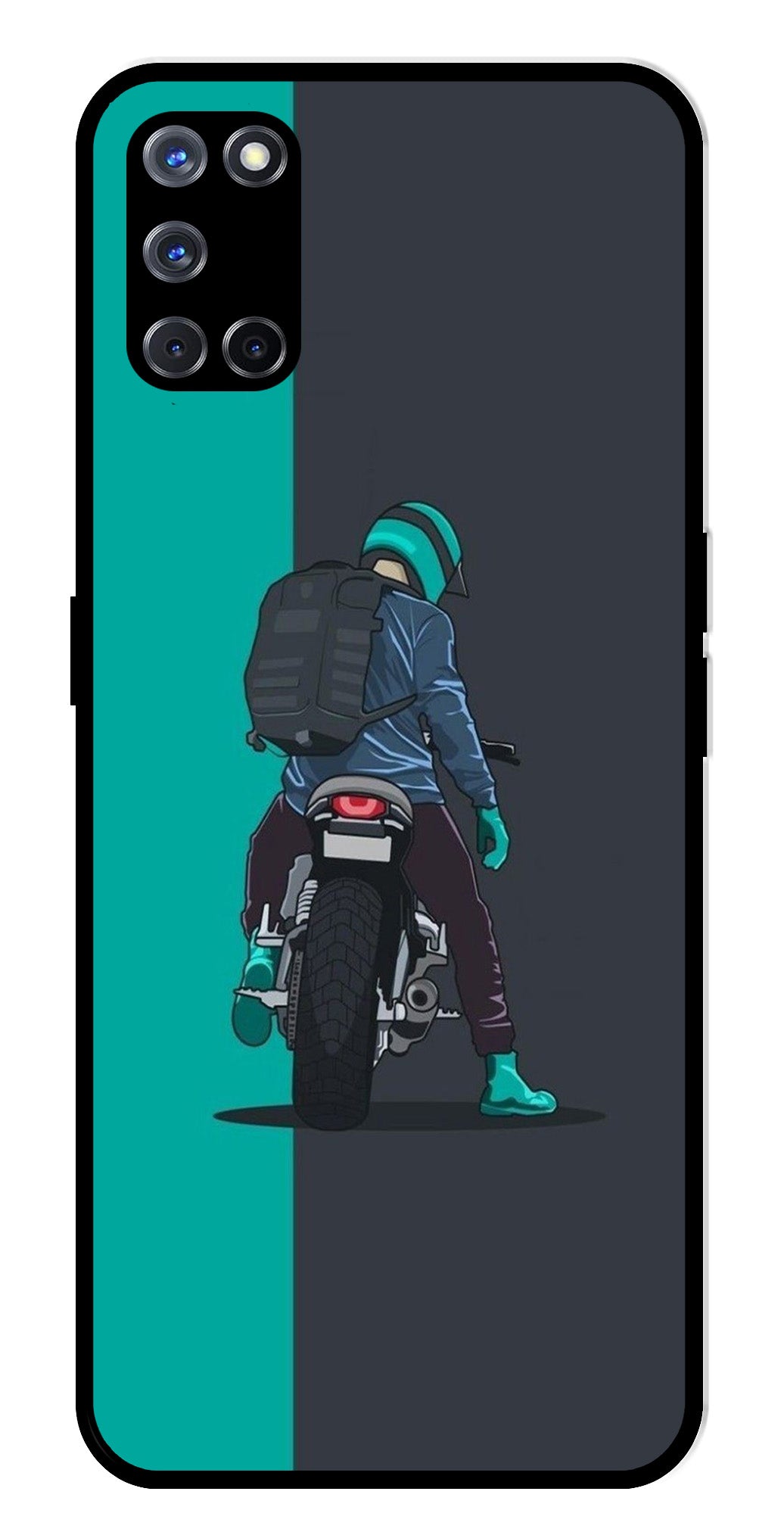 Bike Lover Metal Mobile Case for Oppo A52   (Design No -05)