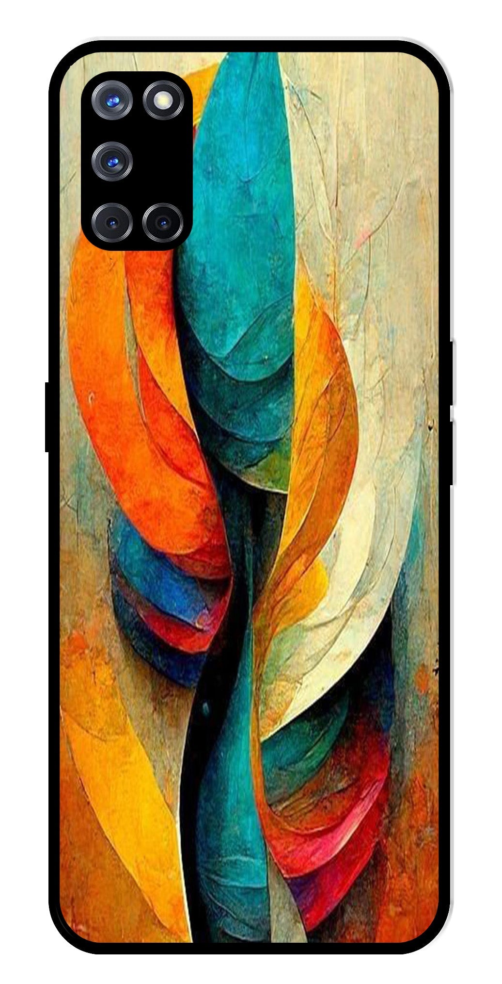 Modern Art Metal Mobile Case for Oppo A52   (Design No -11)