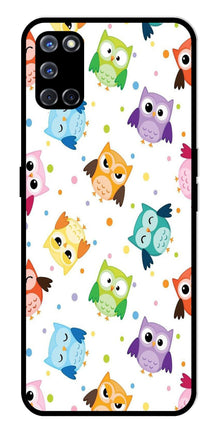 Owls Pattern Metal Mobile Case for Oppo A52