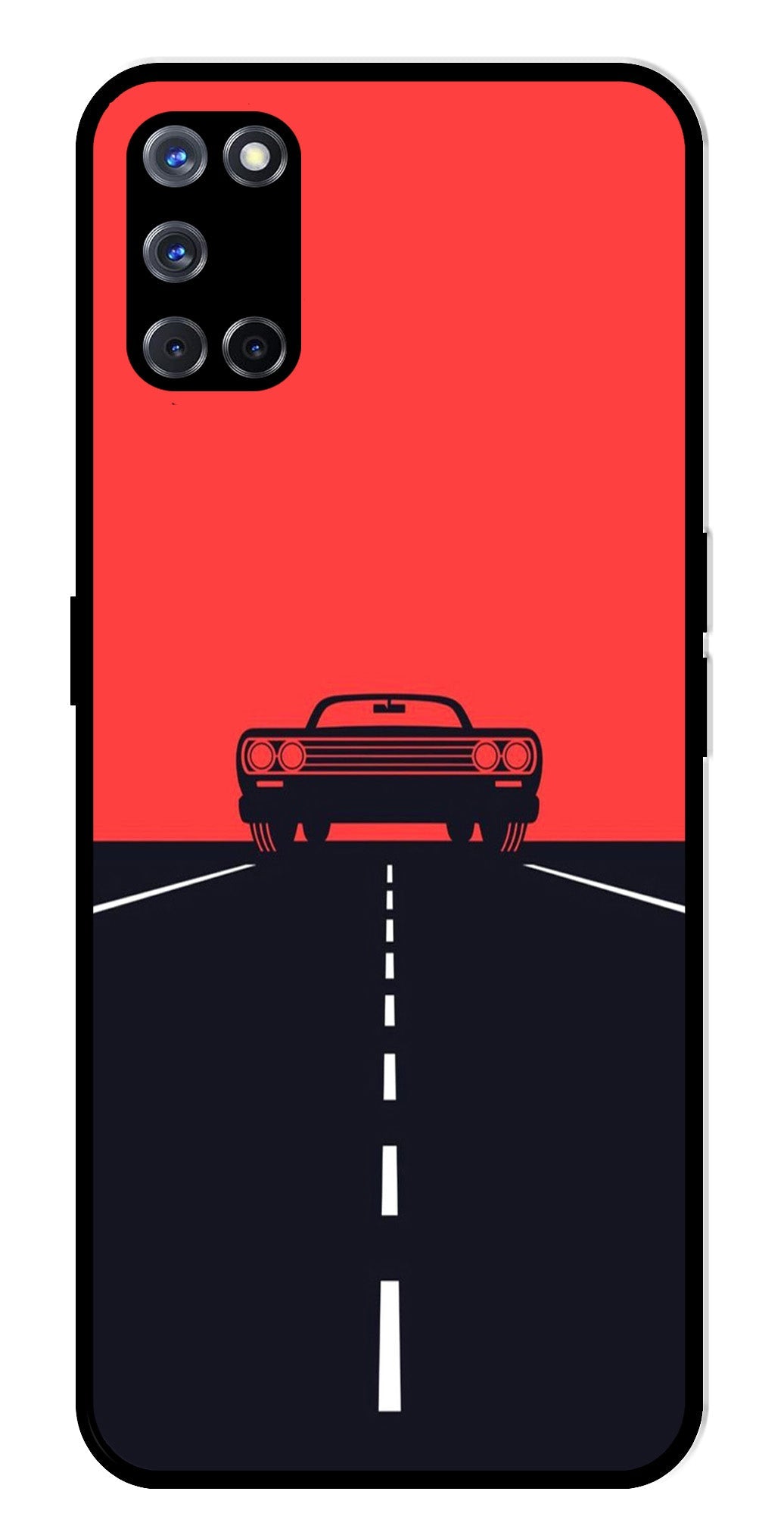 Car Lover Metal Mobile Case for Oppo A52   (Design No -21)