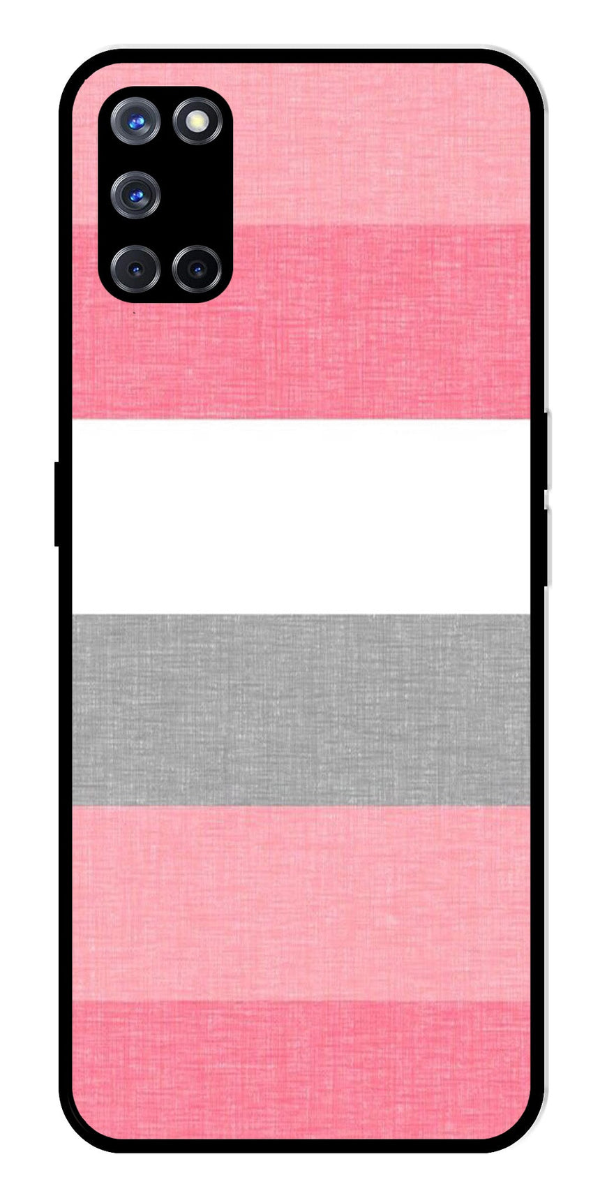 Pink Pattern Metal Mobile Case for Oppo A52   (Design No -23)