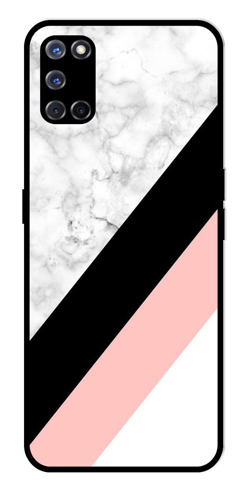 Marble Design Metal Mobile Case for Oppo A52   (Design No -24)