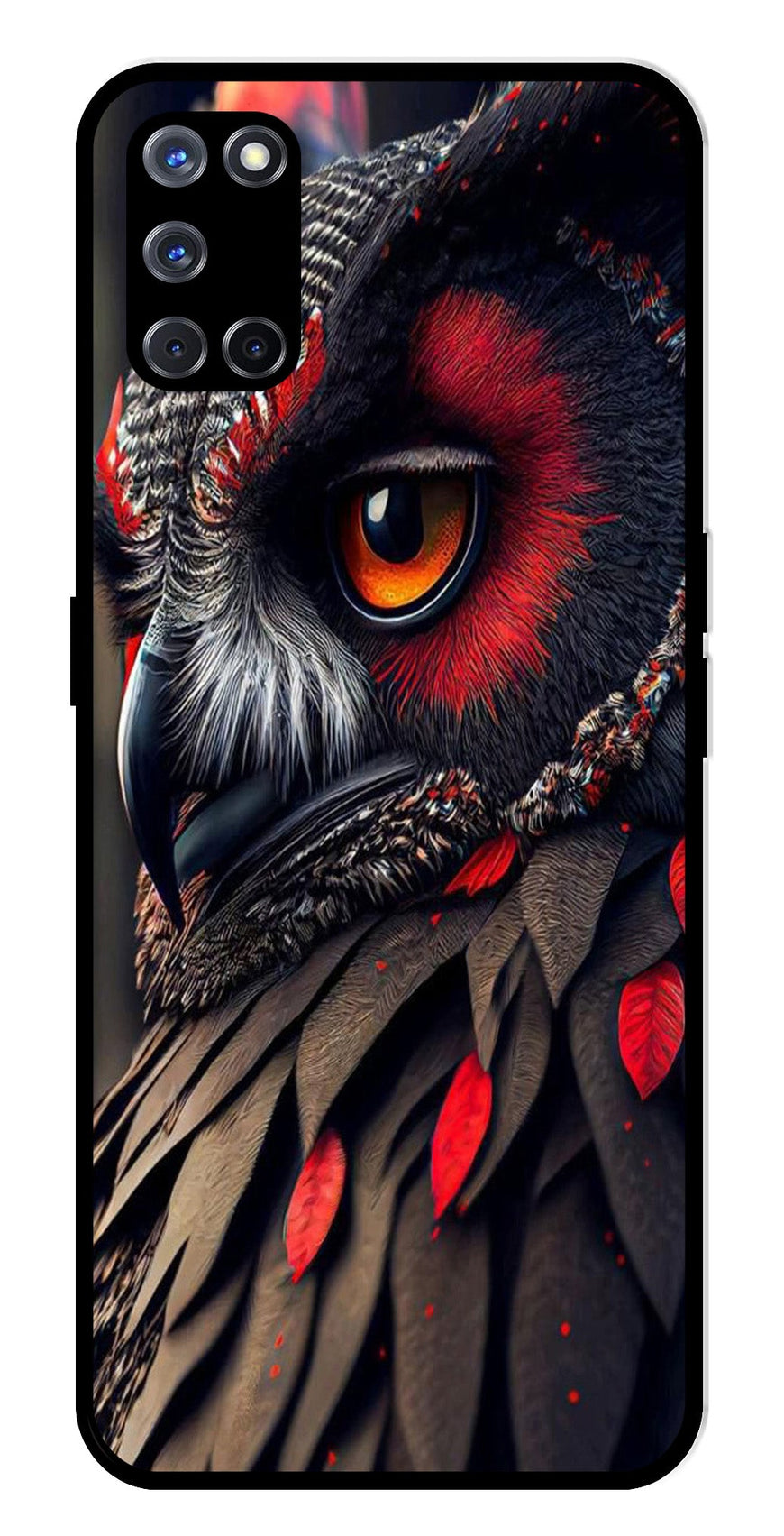 Owl Design Metal Mobile Case for Oppo A52   (Design No -26)