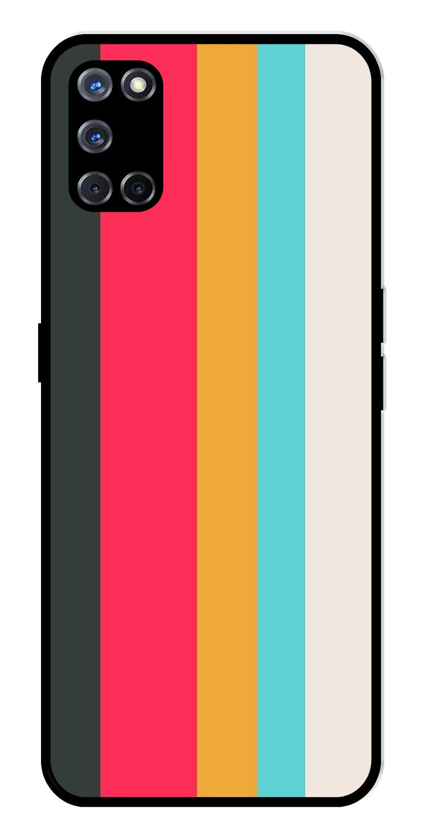 Muted Rainbow Metal Mobile Case for Oppo A52   (Design No -31)