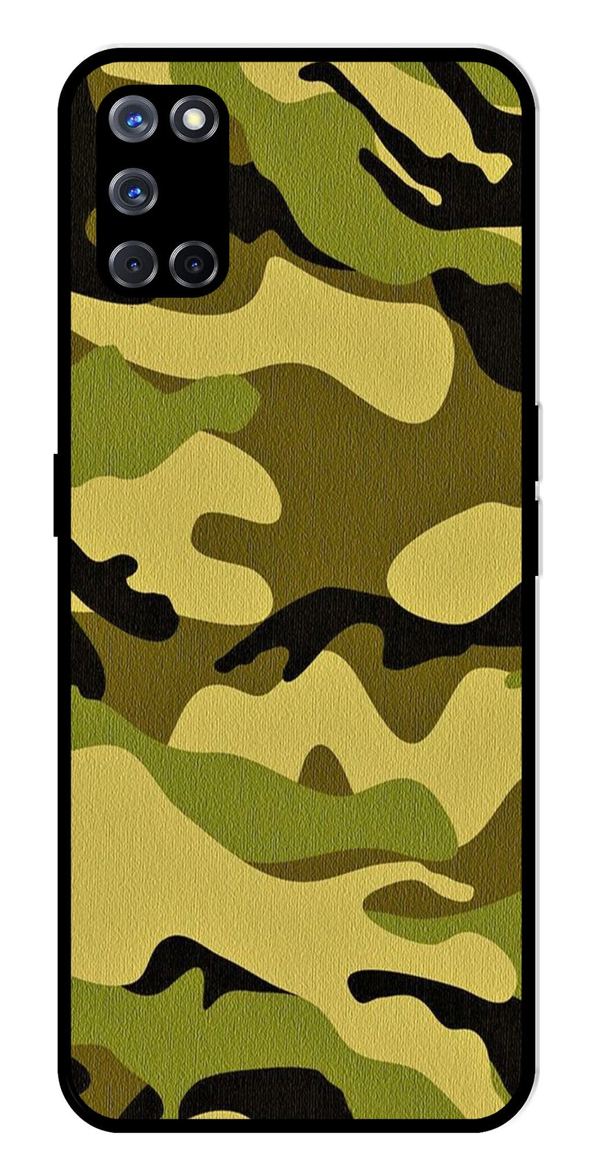 Army Pattern Metal Mobile Case for Oppo A52   (Design No -35)