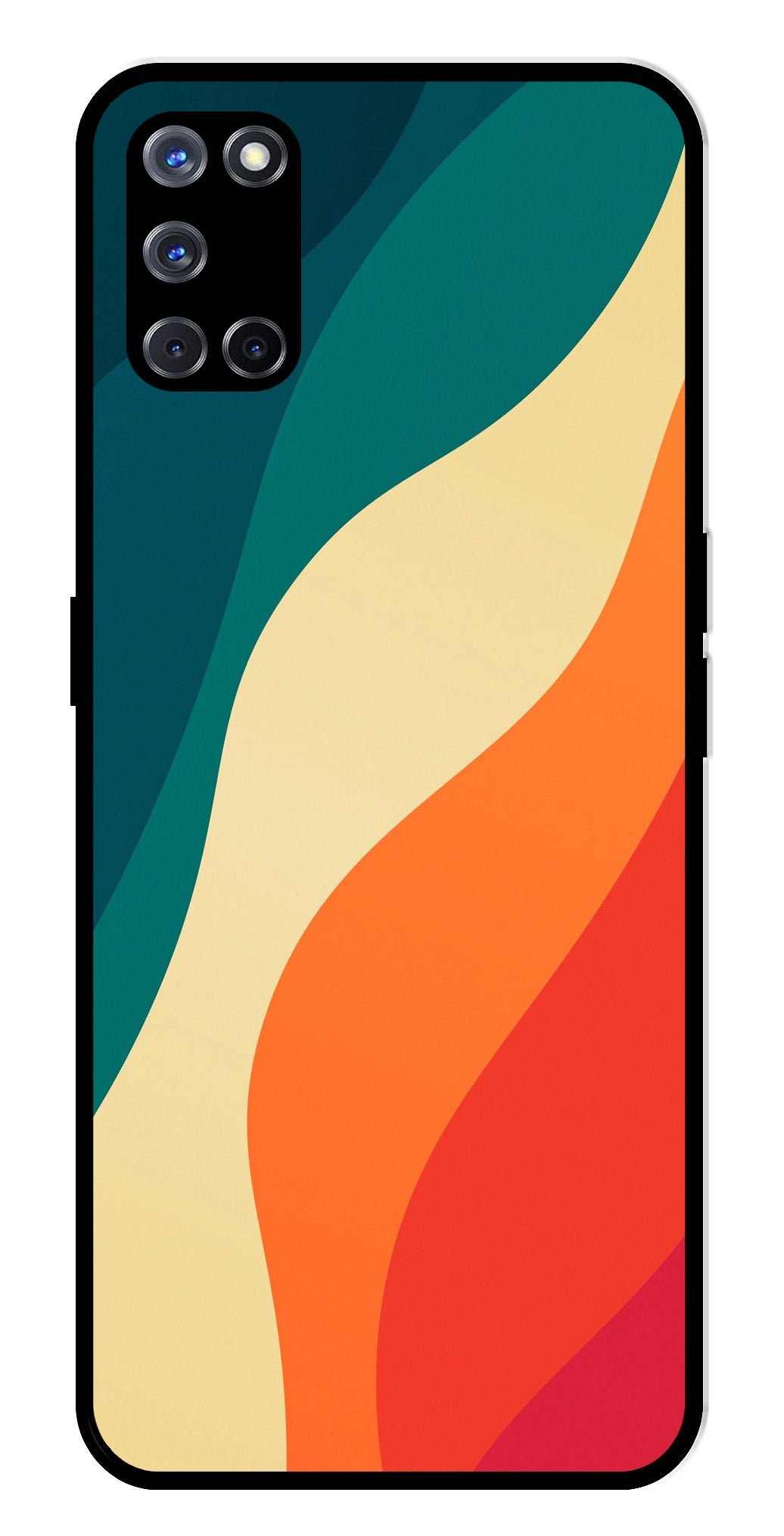 Muted Rainbow Metal Mobile Case for Oppo A52   (Design No -39)