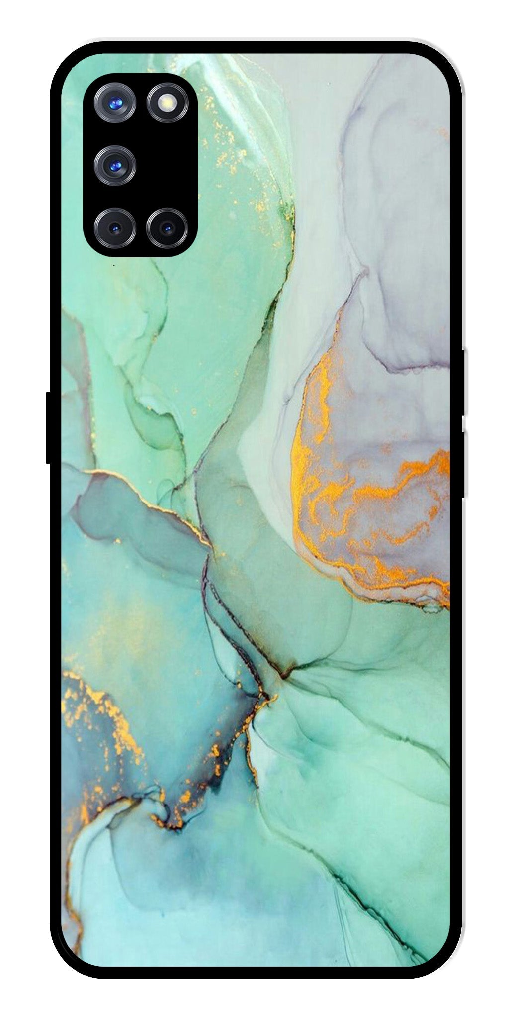 Marble Design Metal Mobile Case for Oppo A52   (Design No -46)