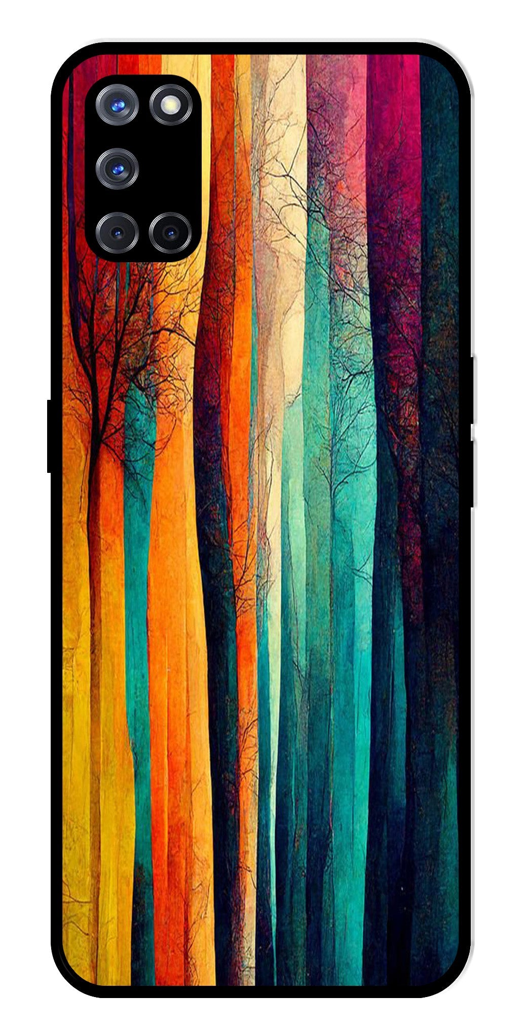 Modern Art Colorful Metal Mobile Case for Oppo A52   (Design No -47)