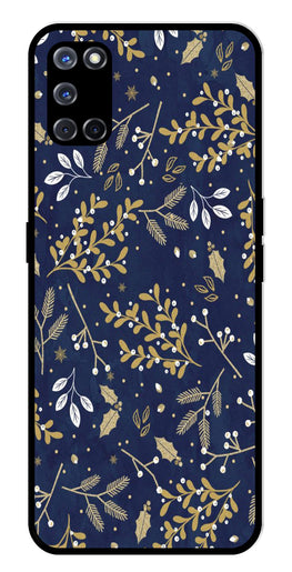 Floral Pattern  Metal Mobile Case for Oppo A52   (Design No -52)