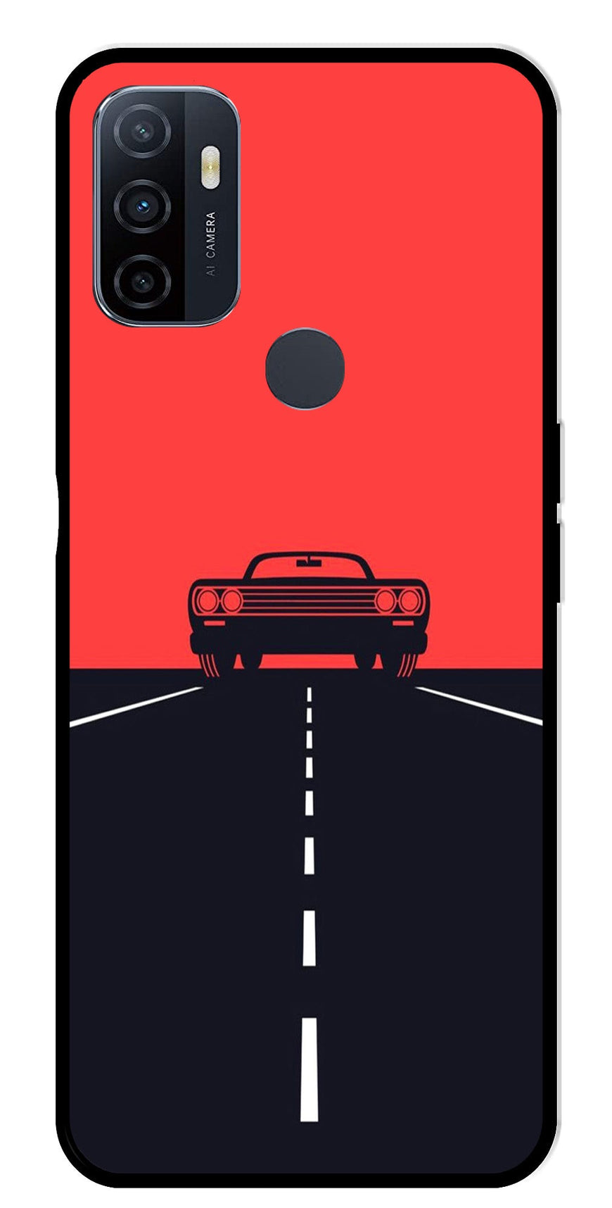 Car Lover Metal Mobile Case for Oppo A53   (Design No -21)