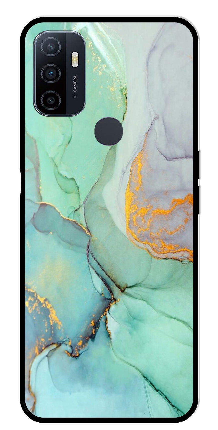 Marble Design Metal Mobile Case for Oppo A53   (Design No -46)