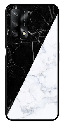 Black White Marble Design Metal Mobile Case for Oppo A54 5G