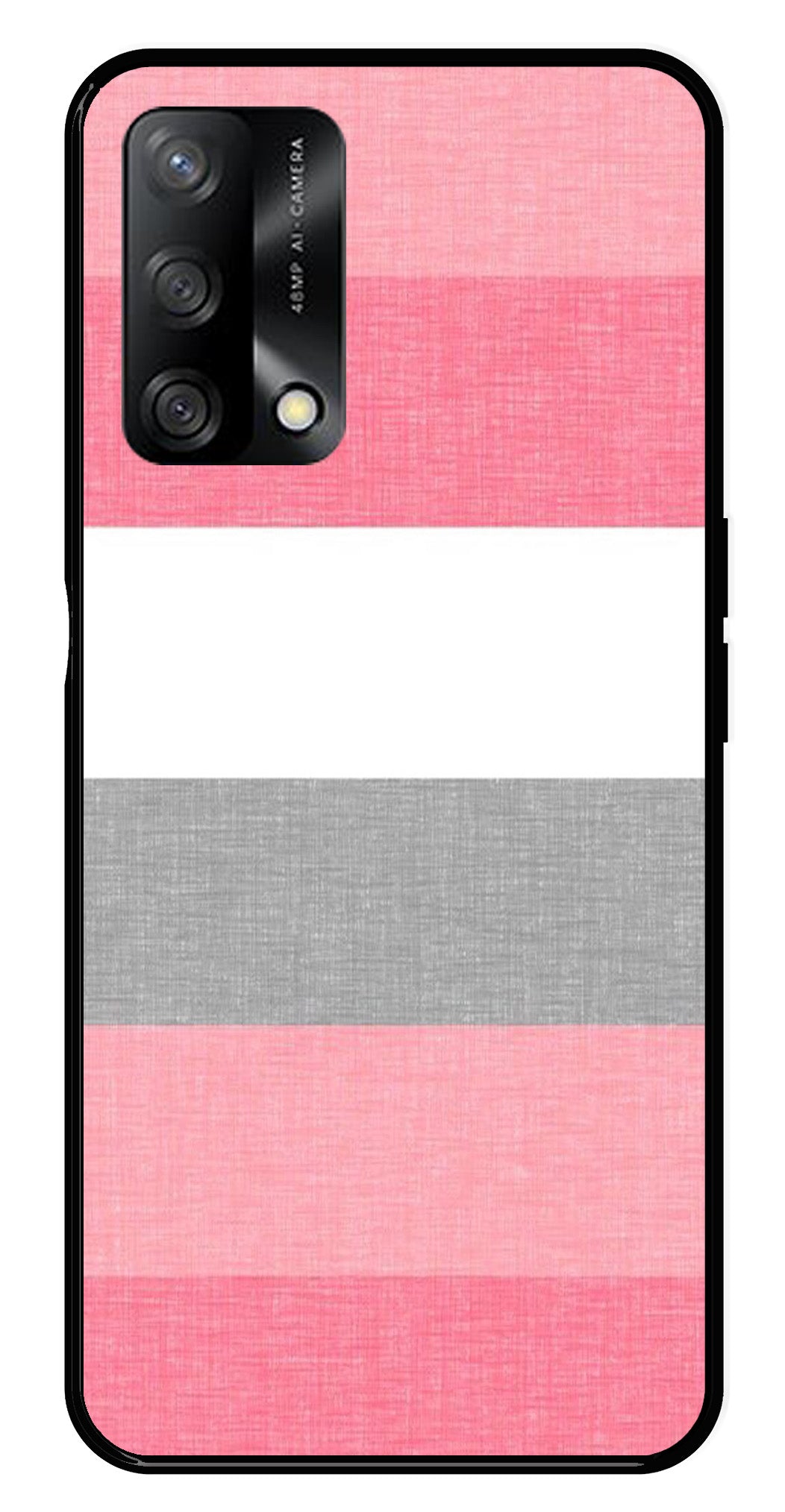 Pink Pattern Metal Mobile Case for Oppo A54 5G   (Design No -23)