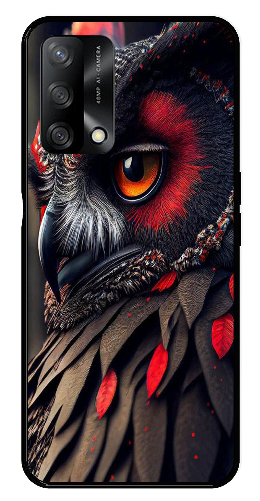 Owl Design Metal Mobile Case for Oppo A54 5G   (Design No -26)