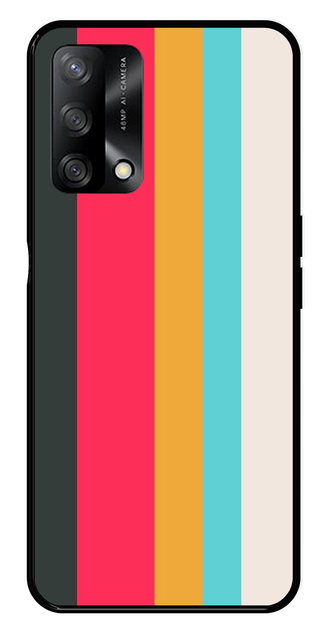 Muted Rainbow Metal Mobile Case for Oppo A54 5G   (Design No -31)