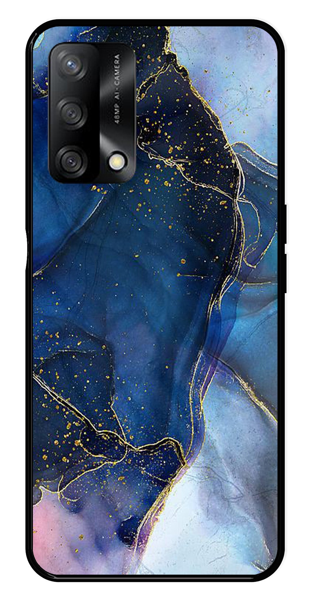 Blue Marble Metal Mobile Case for Oppo A54 5G   (Design No -34)