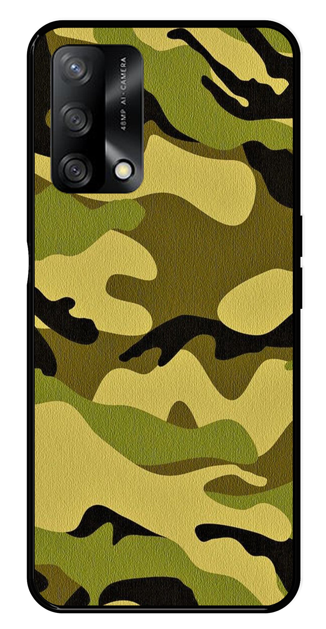 Army Pattern Metal Mobile Case for Oppo A54 5G   (Design No -35)