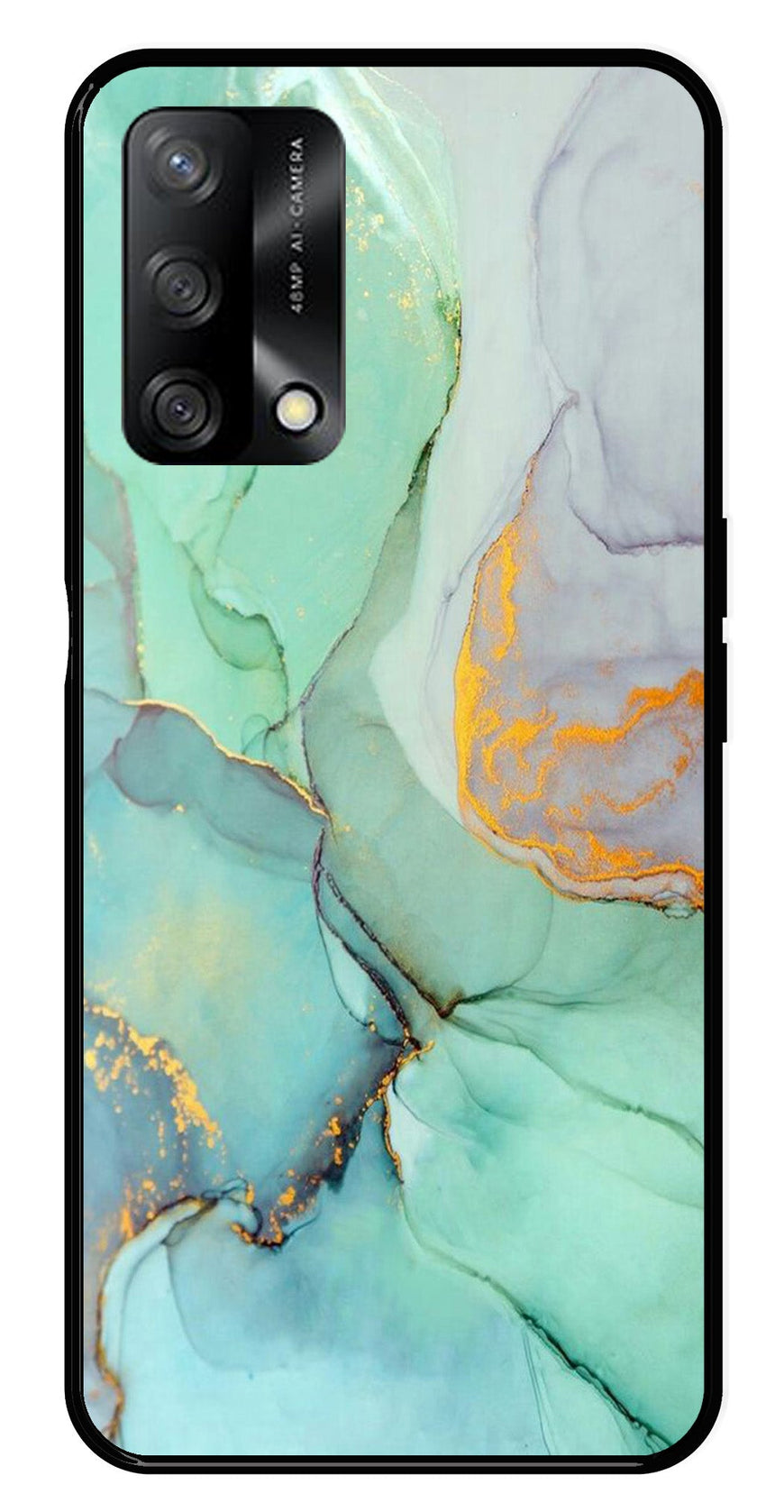 Marble Design Metal Mobile Case for Oppo A54 5G   (Design No -46)