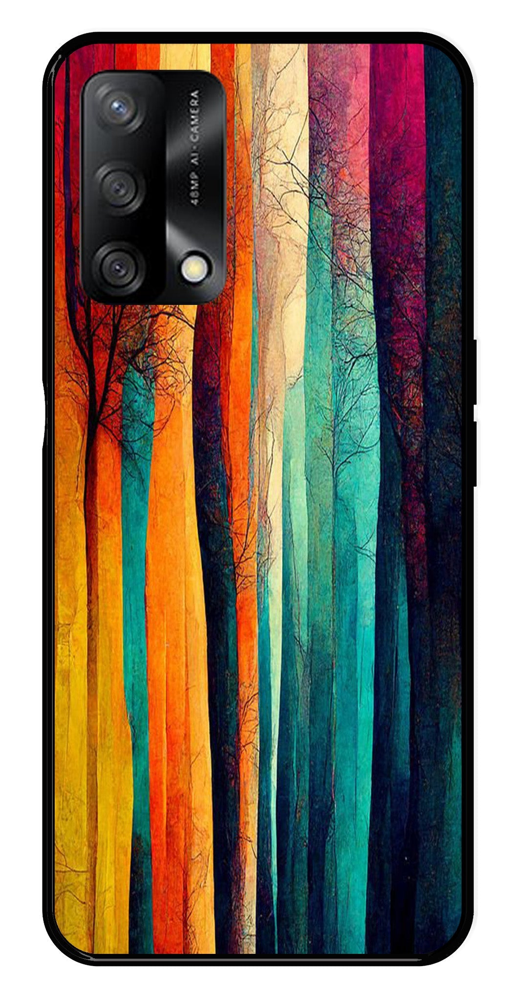 Modern Art Colorful Metal Mobile Case for Oppo A54 5G   (Design No -47)