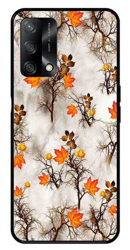 Autumn leaves Metal Mobile Case for Oppo A54 5G   (Design No -55)