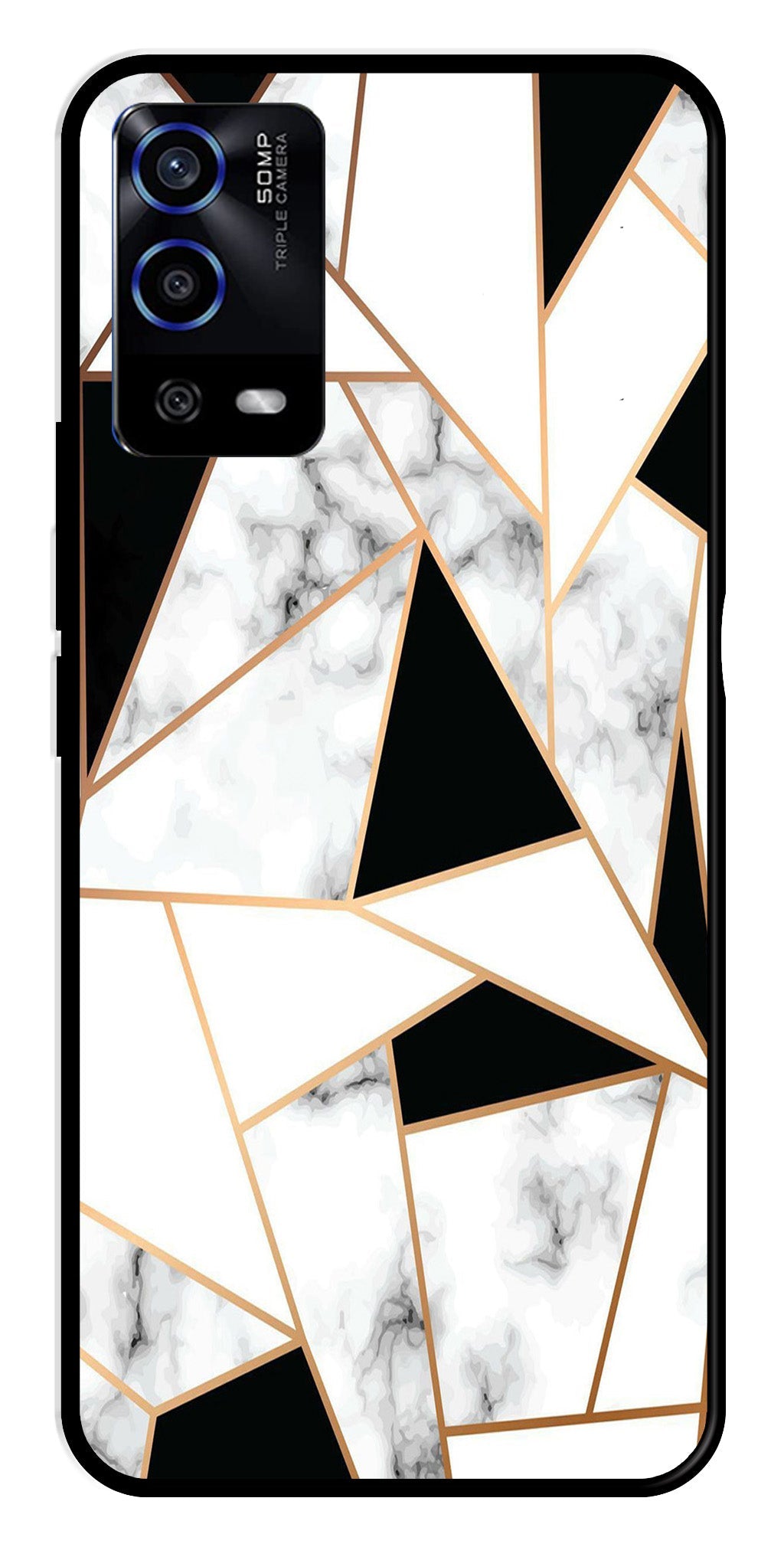 Marble Design2 Metal Mobile Case for Oppo A53s   (Design No -08)