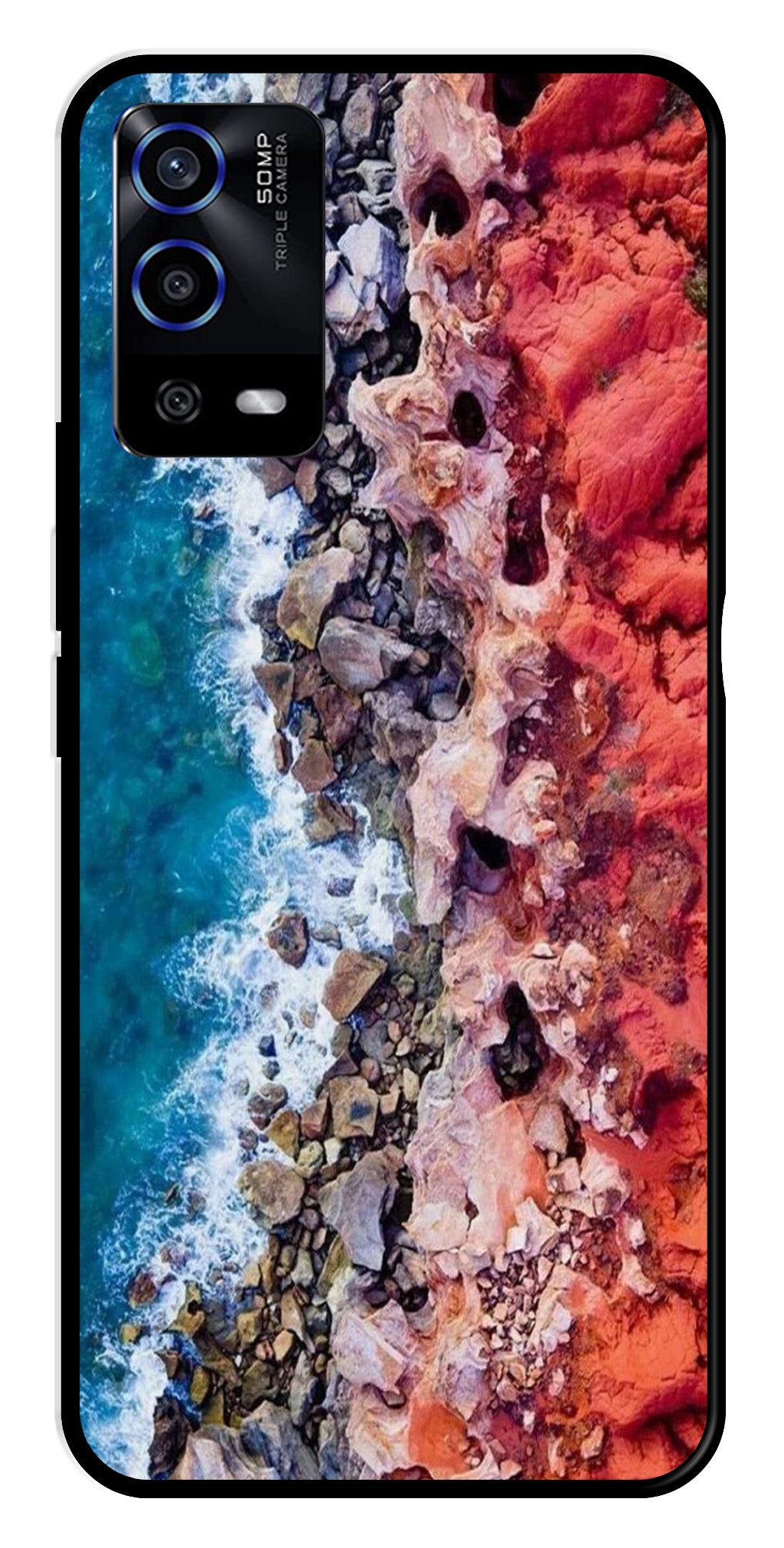 Sea Shore Metal Mobile Case for Oppo A55   (Design No -18)