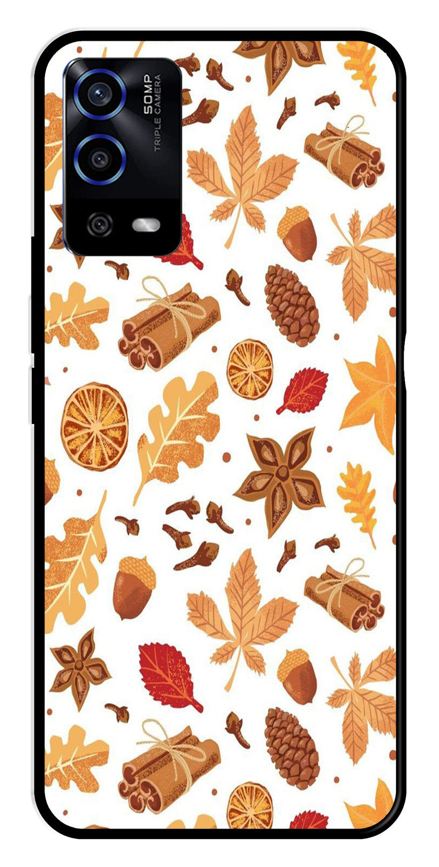 Autumn Leaf Metal Mobile Case for Oppo A55   (Design No -19)