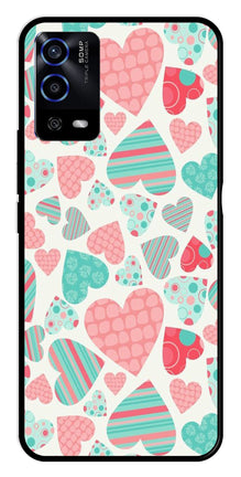 Hearts Pattern Metal Mobile Case for Oppo A55