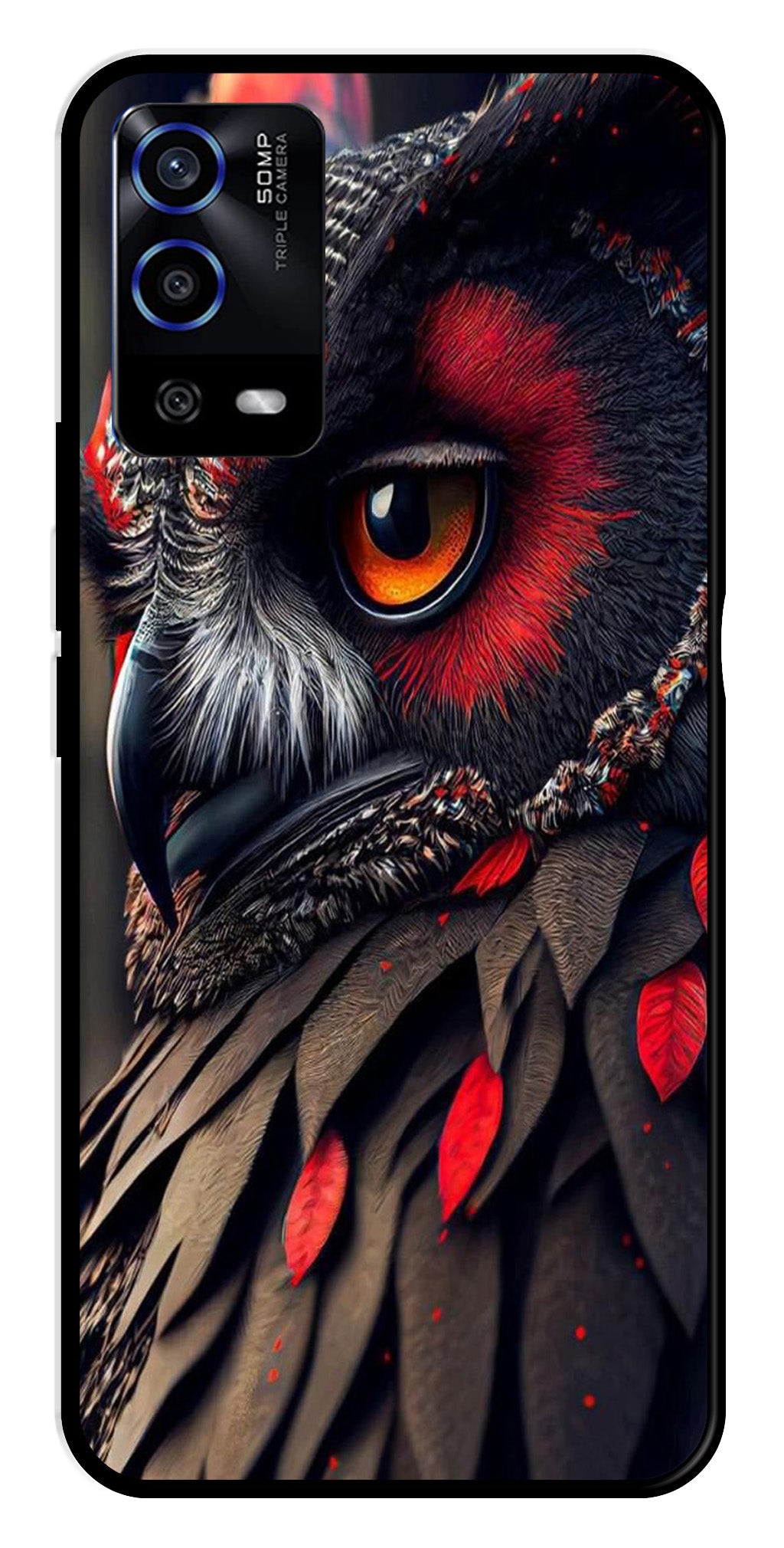 Owl Design Metal Mobile Case for Oppo A55   (Design No -26)