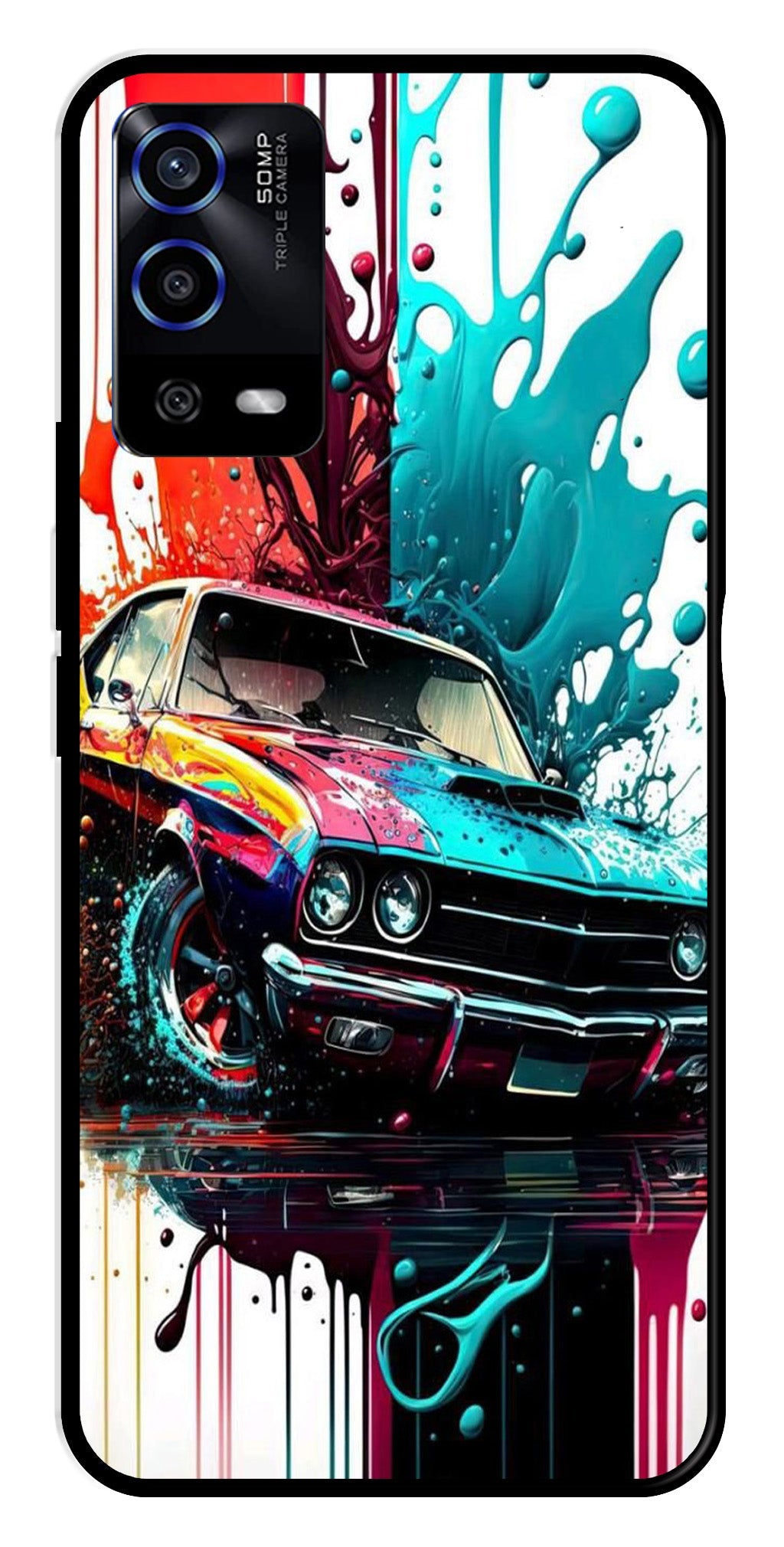 Vintage Car Metal Mobile Case for Oppo A55   (Design No -29)