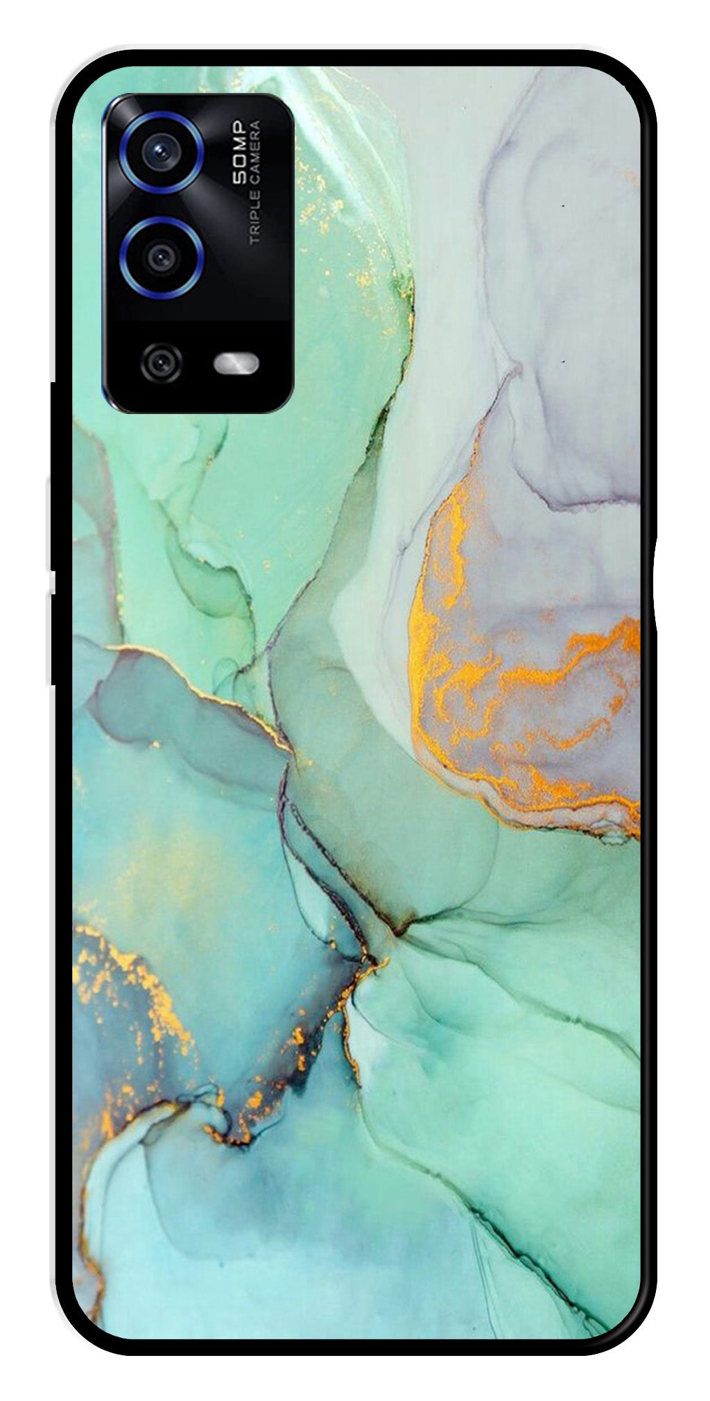 Marble Design Metal Mobile Case for Oppo A55   (Design No -46)