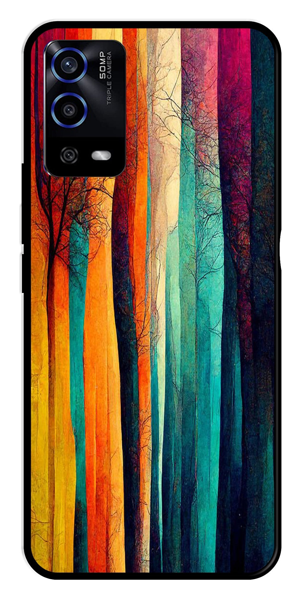 Modern Art Colorful Metal Mobile Case for Oppo A55   (Design No -47)