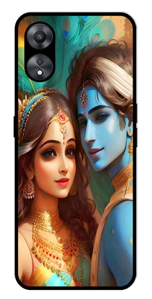 Lord Radha Krishna Metal Mobile Case for Oppo A58 5G