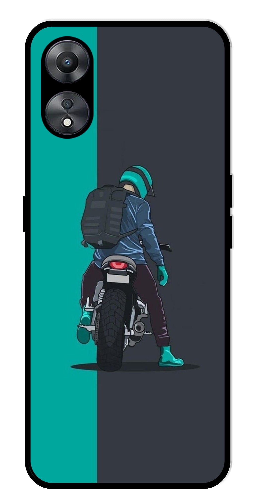 Bike Lover Metal Mobile Case for Oppo A58 5G   (Design No -05)