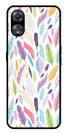 Colorful Feathers Metal Mobile Case for Oppo A58 5G