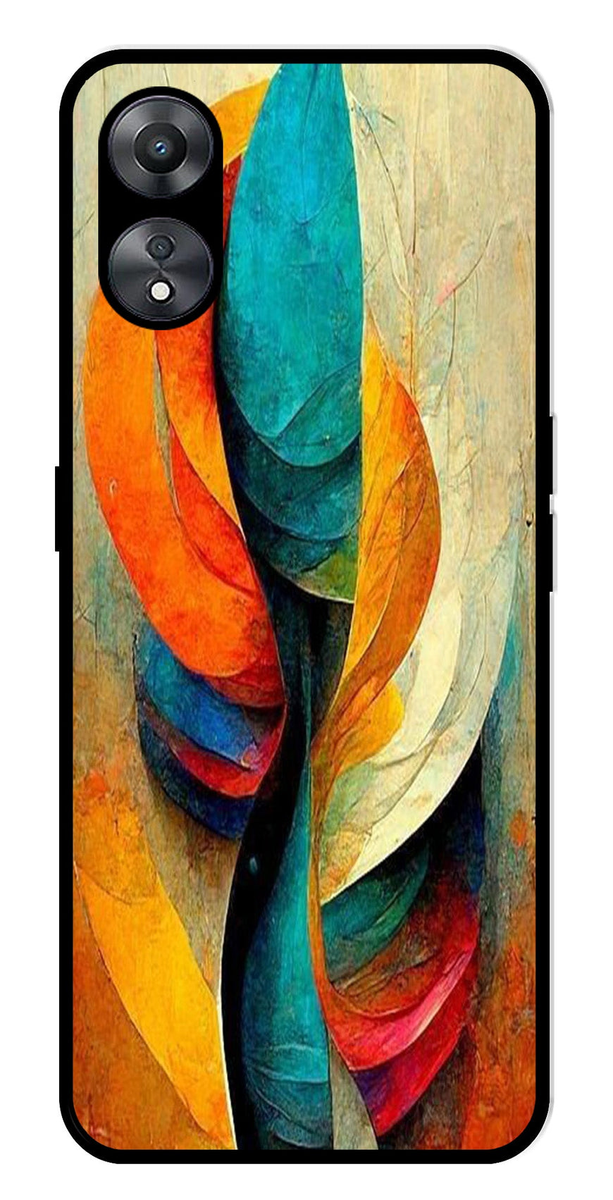 Modern Art Metal Mobile Case for Oppo A58 5G   (Design No -11)