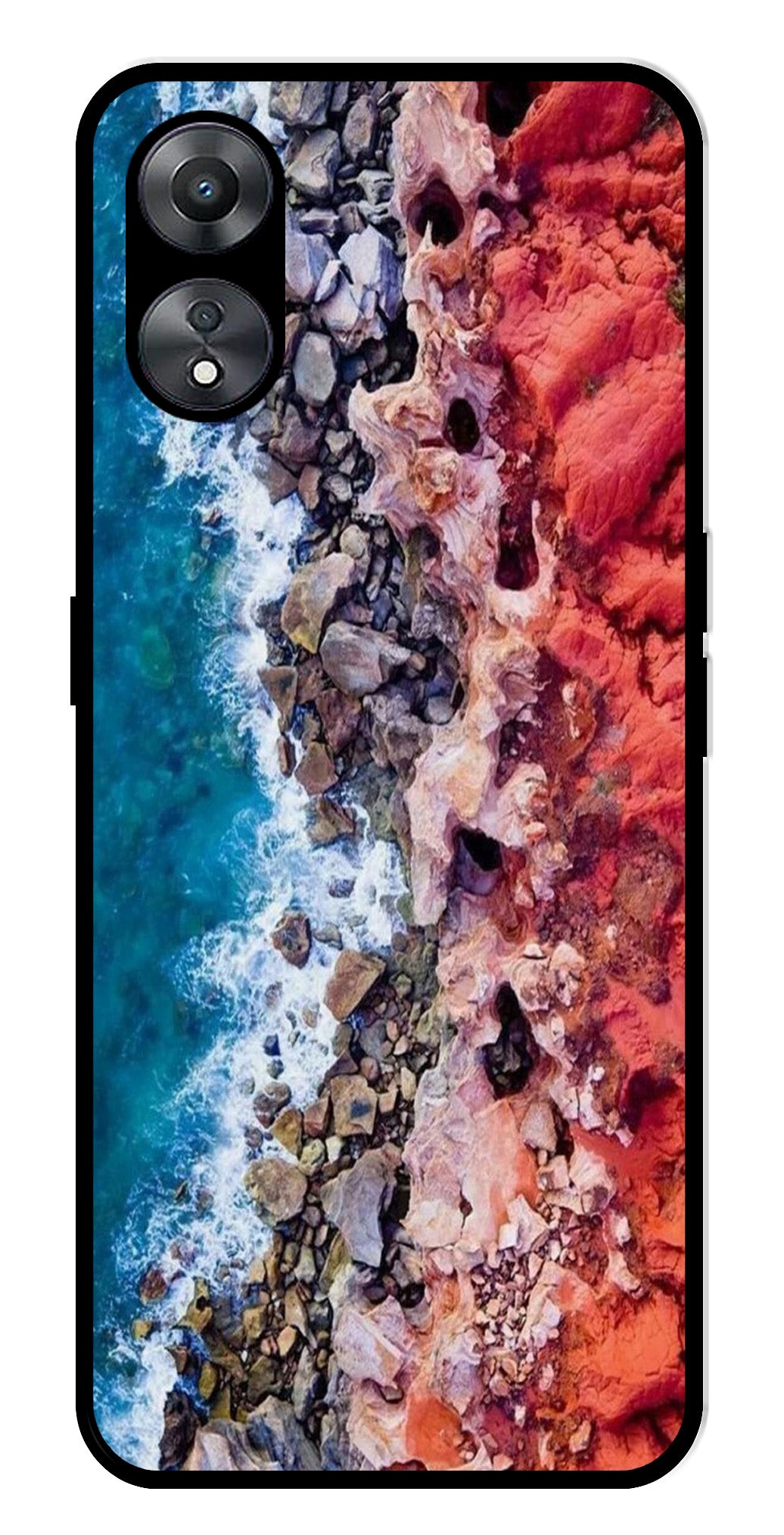 Sea Shore Metal Mobile Case for Oppo A58 5G   (Design No -18)