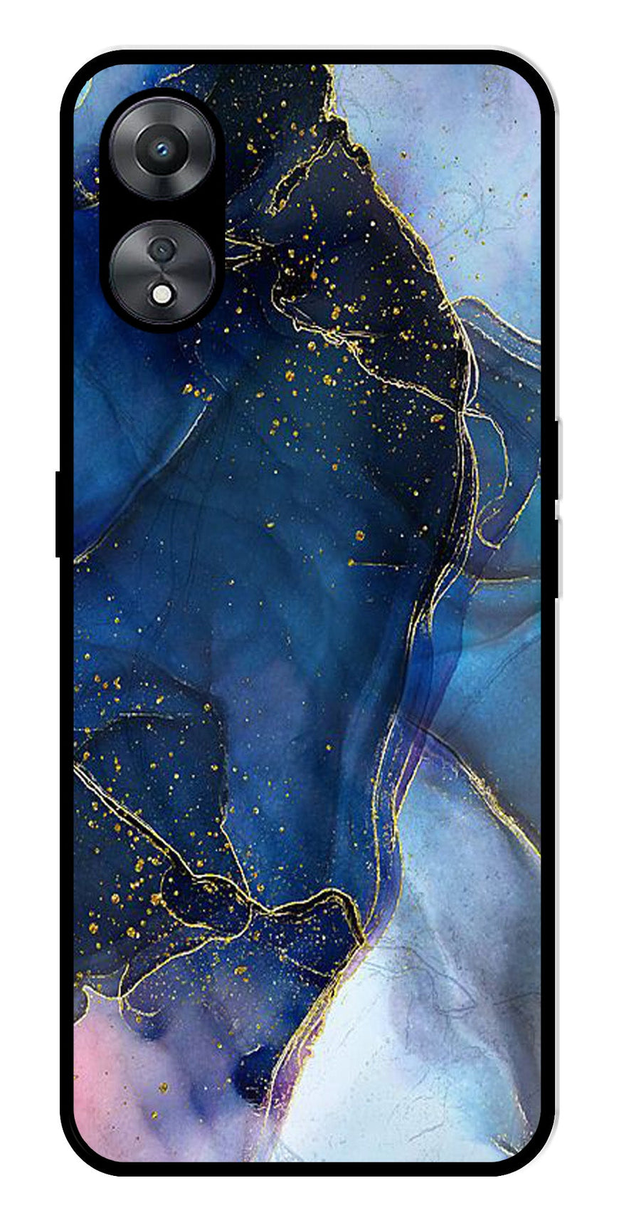 Blue Marble Metal Mobile Case for Oppo A58 5G   (Design No -34)