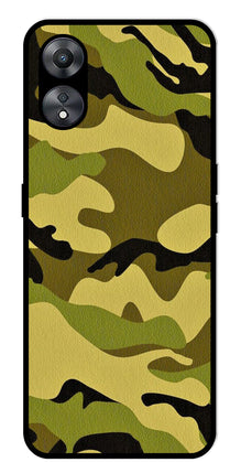 Army Pattern Metal Mobile Case for Oppo A58 5G