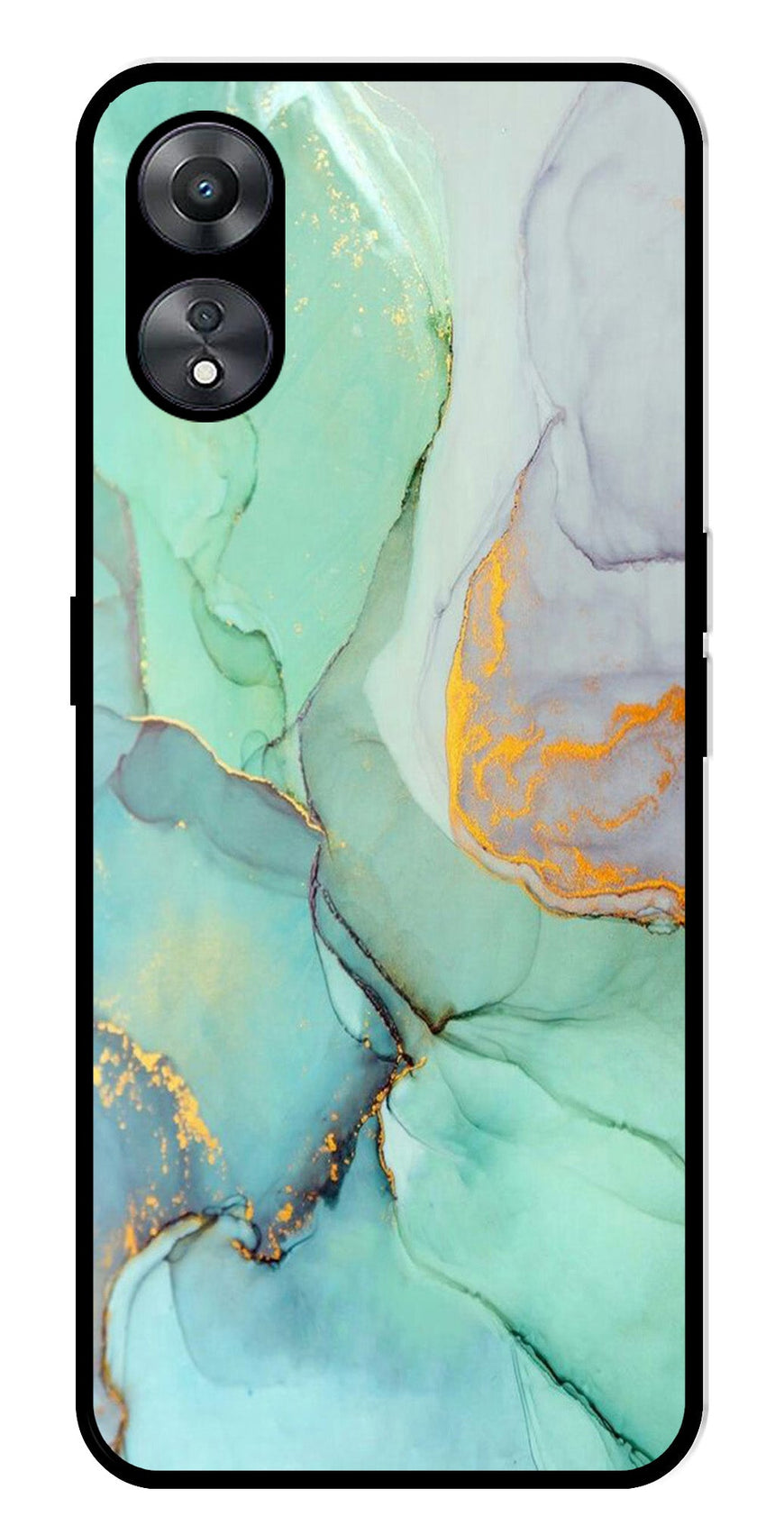 Marble Design Metal Mobile Case for Oppo A58 5G   (Design No -46)