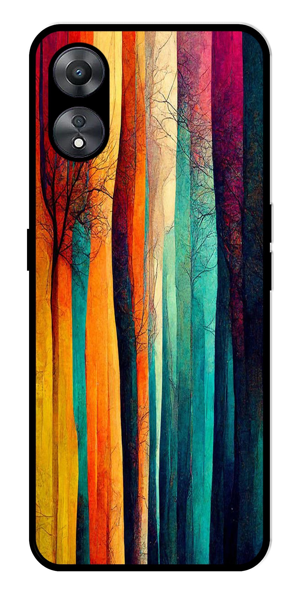 Modern Art Colorful Metal Mobile Case for Oppo A58 5G   (Design No -47)