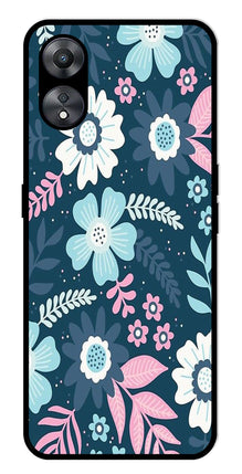 Flower Leaves Design Metal Mobile Case for Oppo A58 5G