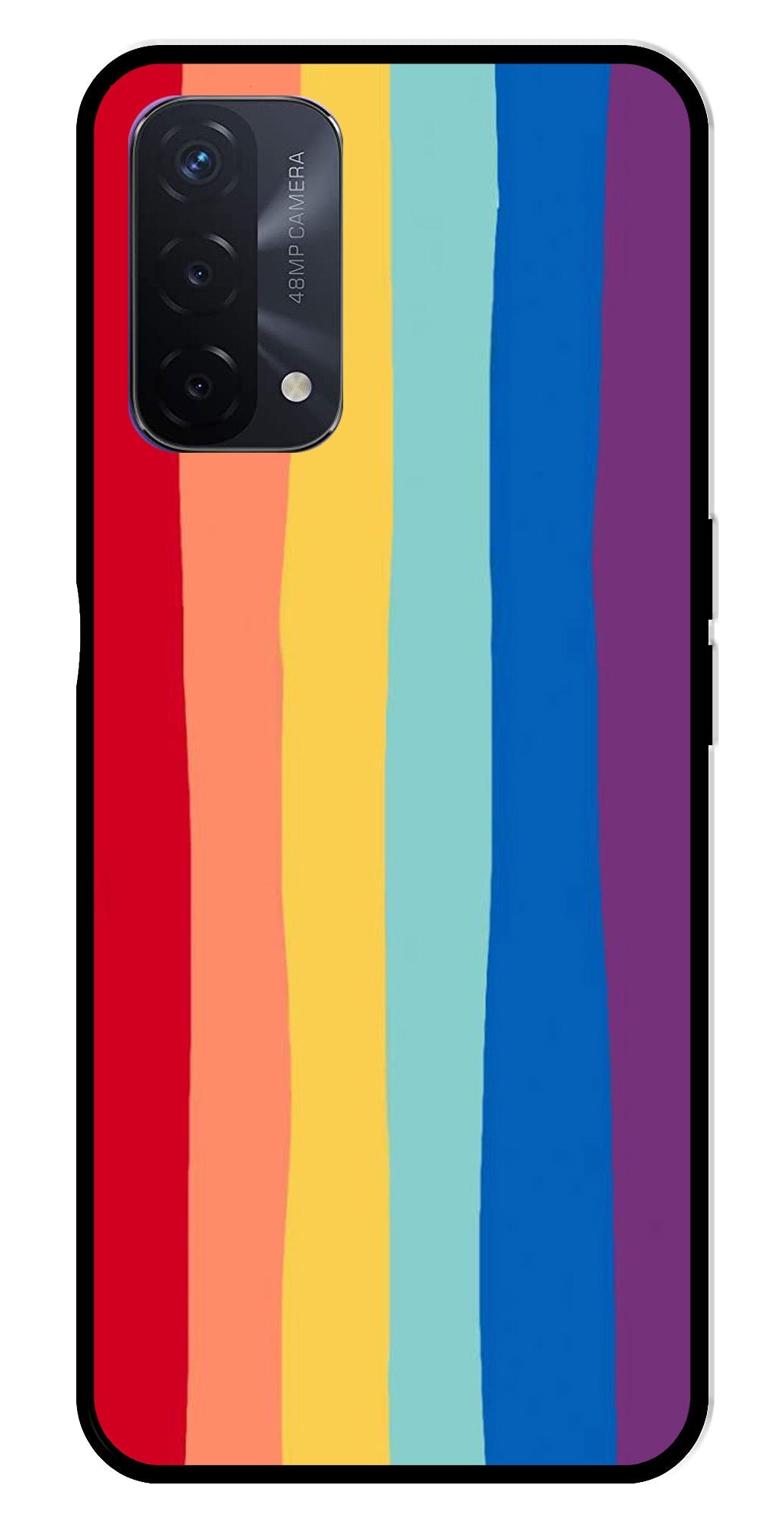 Rainbow MultiColor Metal Mobile Case for Oppo F19   (Design No -03)