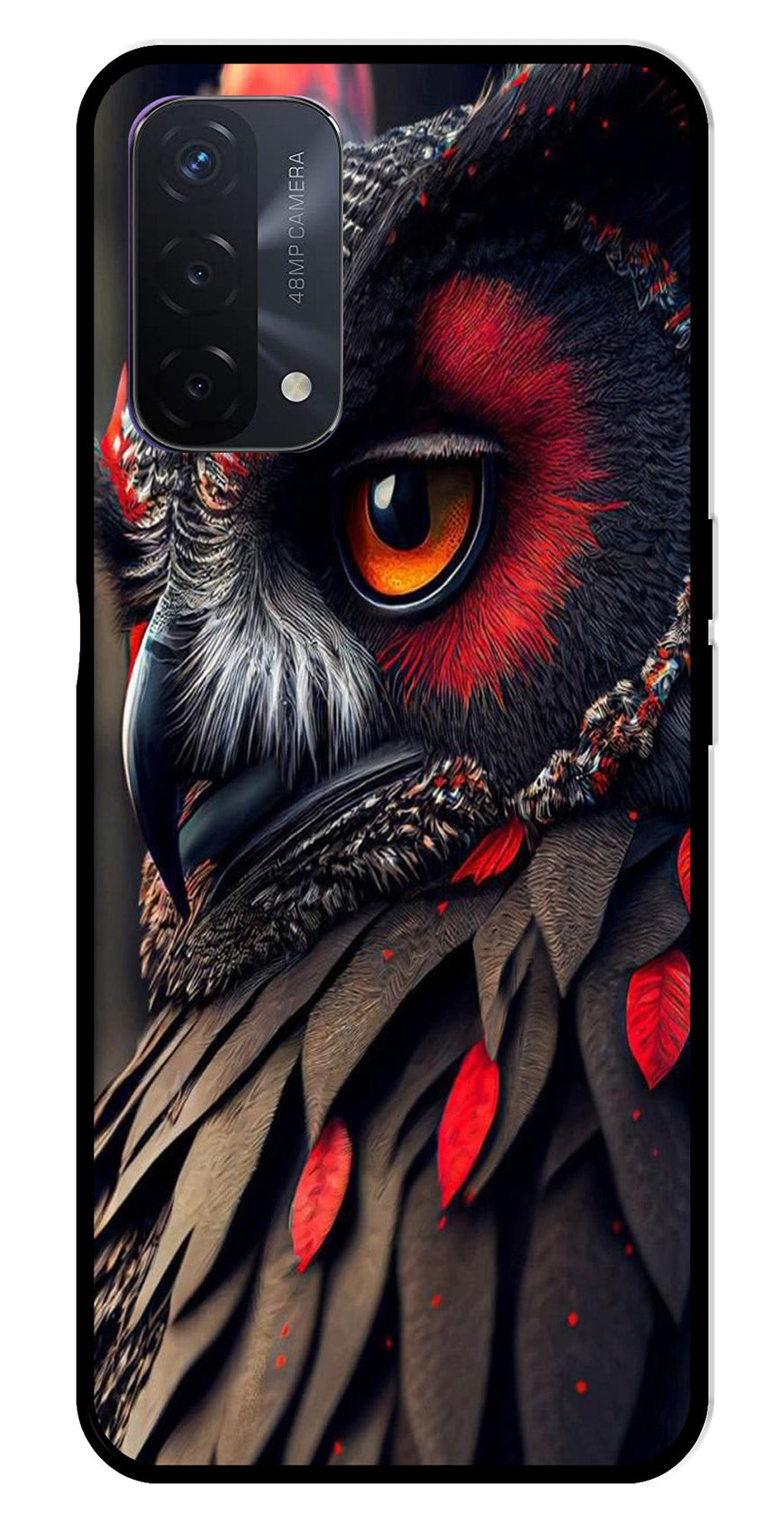 Owl Design Metal Mobile Case for Oppo F19   (Design No -26)