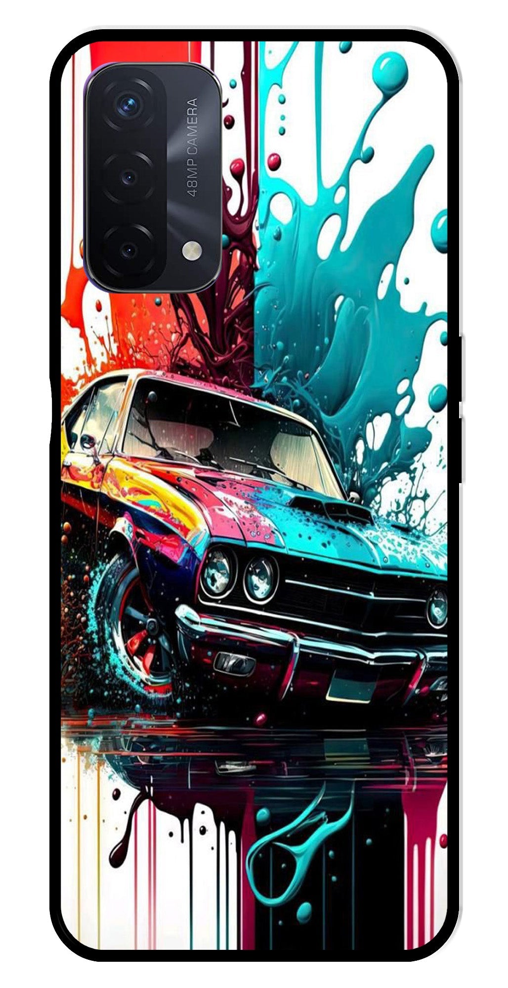 Vintage Car Metal Mobile Case for Oppo F19   (Design No -29)