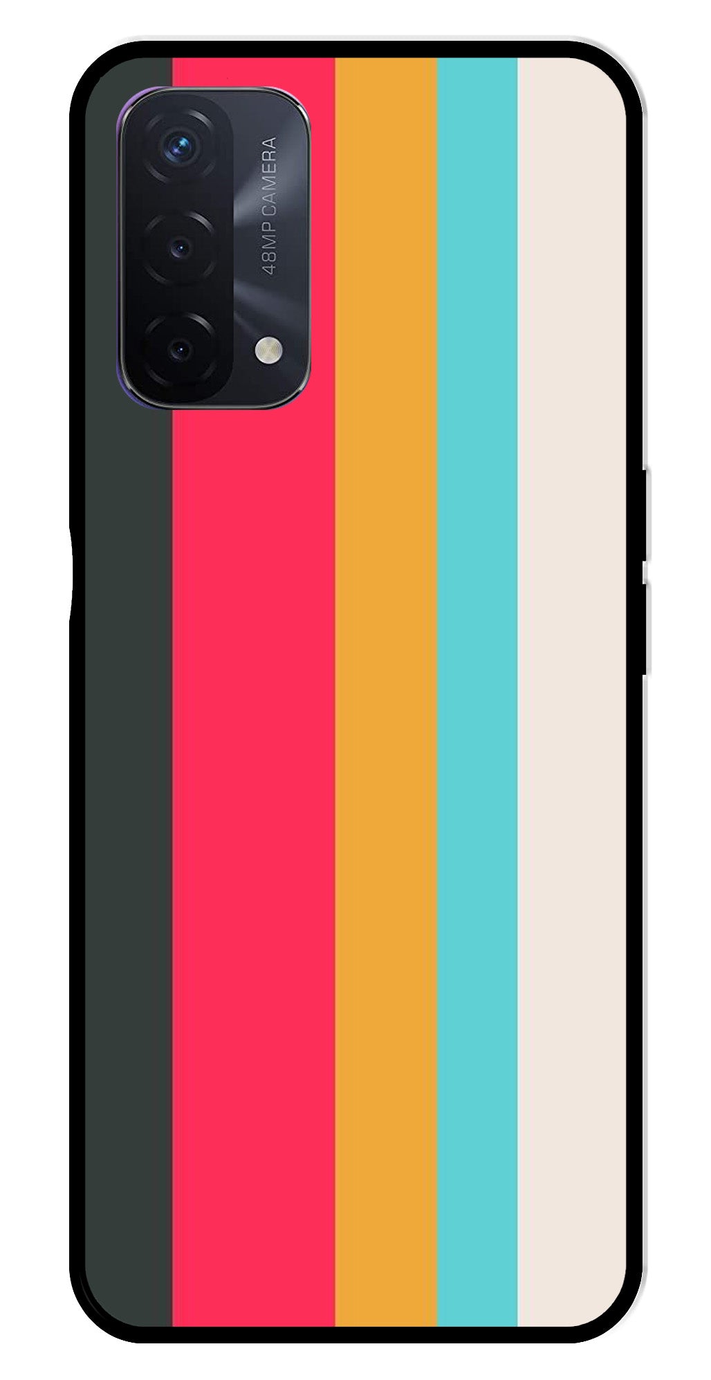 Muted Rainbow Metal Mobile Case for Oppo F19   (Design No -31)