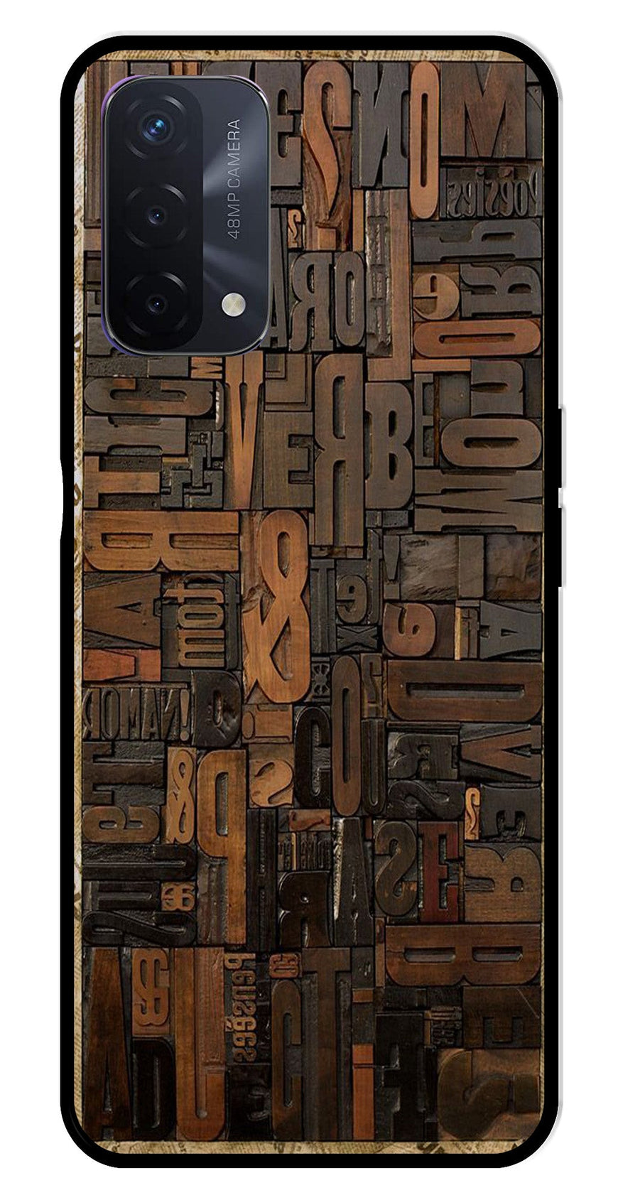 Alphabets Metal Mobile Case for Oppo F19   (Design No -32)