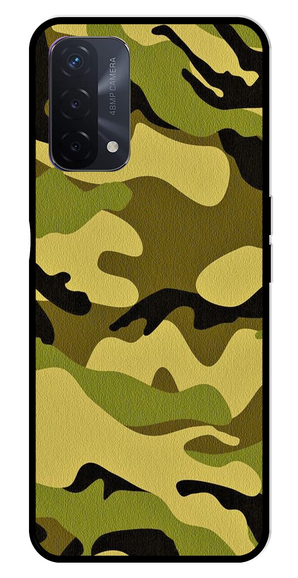 Army Pattern Metal Mobile Case for Oppo F19   (Design No -35)