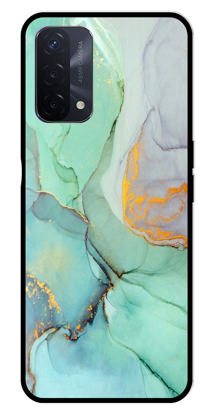 Marble Design Metal Mobile Case for Oppo F19   (Design No -46)