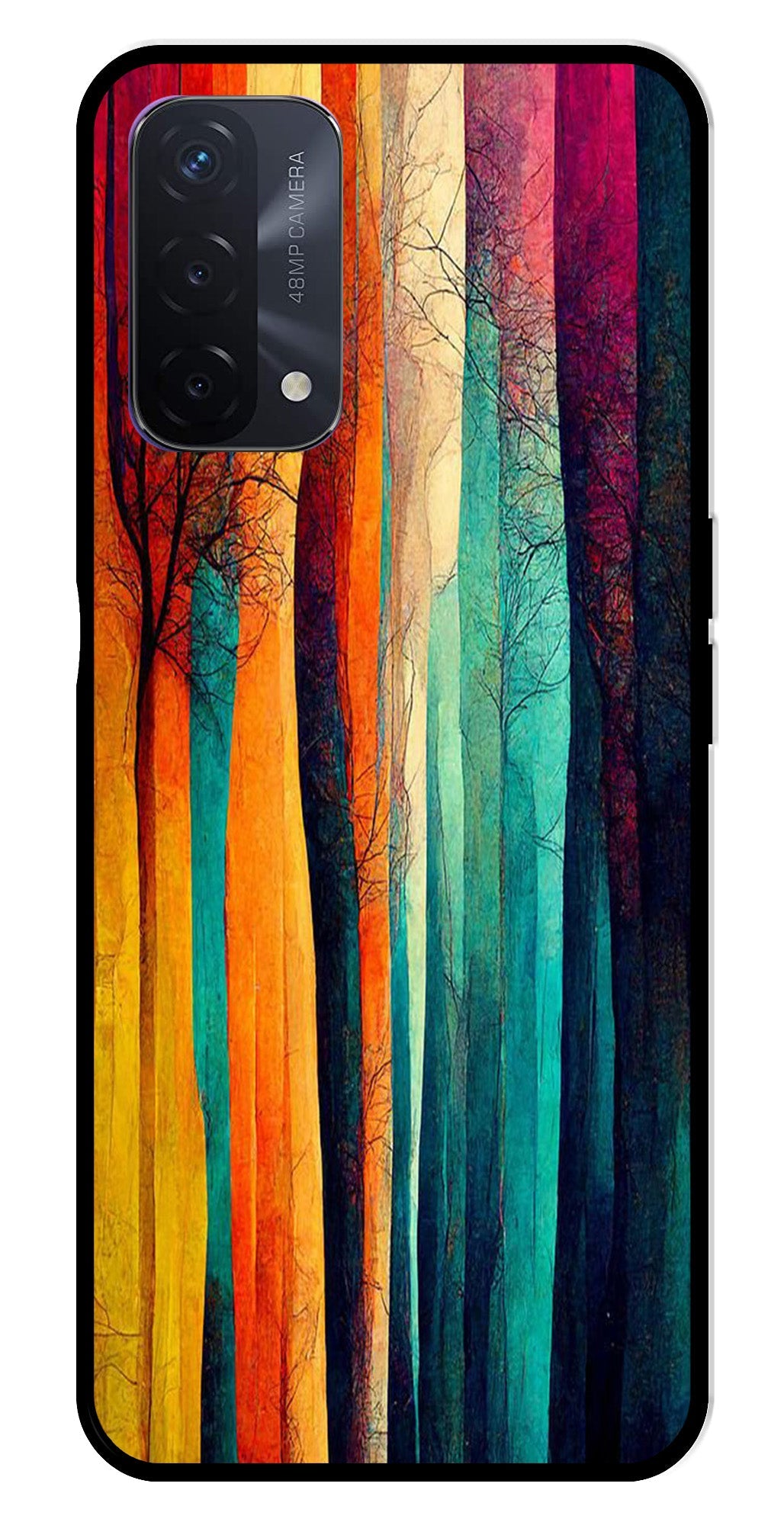 Modern Art Colorful Metal Mobile Case for Oppo F19   (Design No -47)